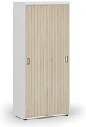 Skriňa so zasúvacími dverami PRIMO WHITE, 800 x 420 x 1781 mm, biela/dub prírodná