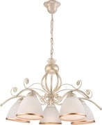 Luster na reťazi RETRO II 5xE27/60W/230V biela patina