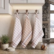 Kuchynské utierky Bistro Beige Mix Dark 50 × 70 cm – 3 ks