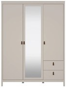 Sivobéžová šatníková skriňa so zrkadlom 150x199x58 cm Madrid – Tvilum