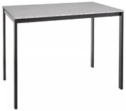 Čierny jedálenský stôl RAMOD 100x60 cm, biely mramorový dekor