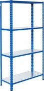 Bezskrutkový kovový regál 200x100x30cm L profil, 4 police