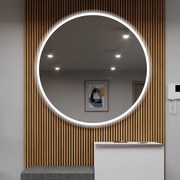 Nástenne zrkadlo okrúhle do kupelne s osvetlenim LED L76 kozmetické zrkadlo na stenu