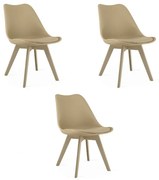 Set troch jedálenských stoličiek MARK tmavobéžový / béžový (3 ks)