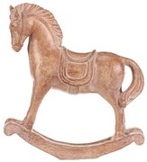 Dekorácia hojdací koník 19 cm, polyresin, imitácia dreva