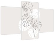 Obraz - Line art monstera N⁰3 (90x60 cm)