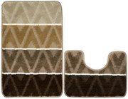 Sada kúpeľňových koberčekov PALMA béžová / hnedá, kosoštvorce