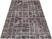 DY Hnedý koberec s bielymi linkami Panamero 09 Rozmer: 60x100 cm