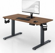 Elektrický stôl s reguláciou výšky ergonomický antracitový/orech,1200x600 mm: ARIA