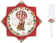 Vianočný podnos na tortu s lopatkou 32cm