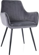 SI Jablkový zamatový stolička sivý