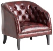 furniture-nabytek.cz - Kreslo Chesterfield Oakland z masívnej pravej kože, červené