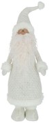 Biela vysoká dekorácia Santa v kabátiku - 22*15*66 cm