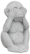 Záhradná figúrka z magnézia Moneky2, 41 cm, sivá