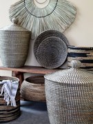 Nástenná dekorácia z morskej trávy so závesným krúžkom - 82*58cm