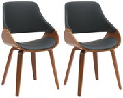 Sada 2 ks jedálenskej stoličky Vangale - orech/čierna