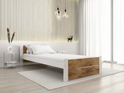 Posteľ IKAROS DOUBLE 90 x 200 cm, dub artisan/biela Rošt: Bez roštu, Matrac: Matrac COCO MAXI 20 cm