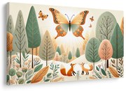 Obraz líšky pod lietajúcim motýľom