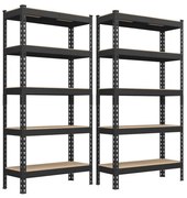 Set 2 regálov 75x150x30 cm GLR302B01 čierny