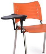 Sklopný plastový stolík zaoblený s podrúčkou pre konferenčné stoličky SMART, ISO, VIVA, SMILE