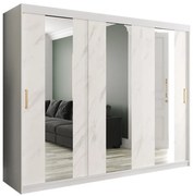 Skriňa Marmur Pole 250 biely/mramor biely