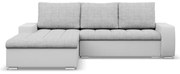 Rohová rozkladacia sedačka AURORA ľavá sivá / biela