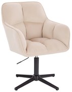 LuxuryForm DESIGN Kreslo AMALFI VELUR na čiernom kríži - krémové