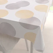Biante Zamatový obdĺžnikový obrus Tamara TMR-023 Žlté a sivé designové kruhy na smotanovom 50x100 cm
