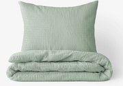 Goldea krepové posteľné obliečky - šalviovo zelené 140 x 200 a 70 x 90 cm