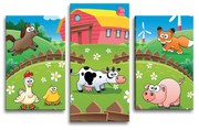 Sablio Obraz - 3-dílný Farma - 75x50 cm