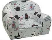 Detské kresielko Zamilovaní Mačička - šedé