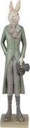 Dekorácia králik elegán v zelenom fraku s klobúkom - 9*7*36 cm