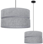 Závesné svietidlo Len, 1x šedé textilné tienidlo, (fi 40 cm), b