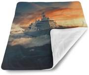 Sablio Deka pre bábätko Vojnová loď v rozbúrených vodách - 80x100 cm