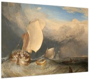 Sklenený obraz - William Turner, Fishing Boats with Hucksters Bargaining for Fish, reprodukcia (70x50 cm)