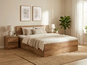 Posteľ SOFIA 160 x 200 cm, dub artisan Rošt: S lamelovým roštom, Matrac: Matrac DELUXE 10 cm