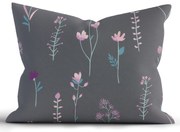 Bavlnená obliečka na vankúš Renforcé 70 × 90 cm - Vlčie maky tmavo šedé