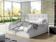 Manželská posteľ Boxspring 140 cm Cinara (ekokoža soft 017 (biela). Vlastná spoľahlivá doprava až k Vám domov. 1054100