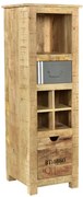 furniture-nabytek.cz - Masívna komoda Pune z mangového dreva, lakovaná, prírodná farba – 40×43×125 cm