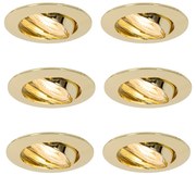 Sada 6 vstavaných bodových svetiel mosadz GU10 35 mm - Edu