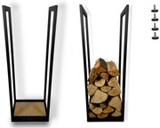 Stojan na krbové drevo dub Flexys st2-1, čierna