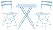 Aldotrade Záhradný skladací nábytok Bety modrá, set stola a 2 stoličiek