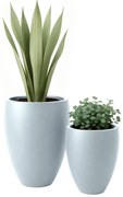 Sada 2 ks kvetináčov 2 round - sivá