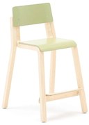 Vysoká stolička DANTE, výška 500 mm, breza, laminát - zelená