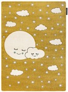 Detský kusový koberec Petit Moon with clouds gold, 140x190, žltá, detská izba, Dywany Łuszczów