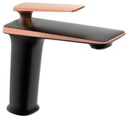 Mexen Purus umývadlová batéria, čierna-ružová zlatá, 745800-76