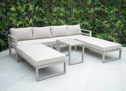 Variabilná záhradná hliníková súprava BREST krémová