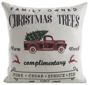 VIANOČNÁ DEKORAČNÁ OBLIEČKA NA VANKÚŠ CAR 45X45 CM VZOROVANÁ