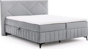 Posteľ Boxspring Wasil 180x200 s úložným priestorom - popolavý hydrofóbny zamat Element 24