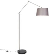 Moderná stojaca lampa oceľ s tienidlom tmavosivá 45 cm - Editor